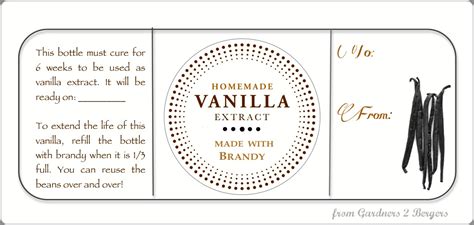 from Gardners 2 Bergers: Homemade Vanilla Extract + Printable